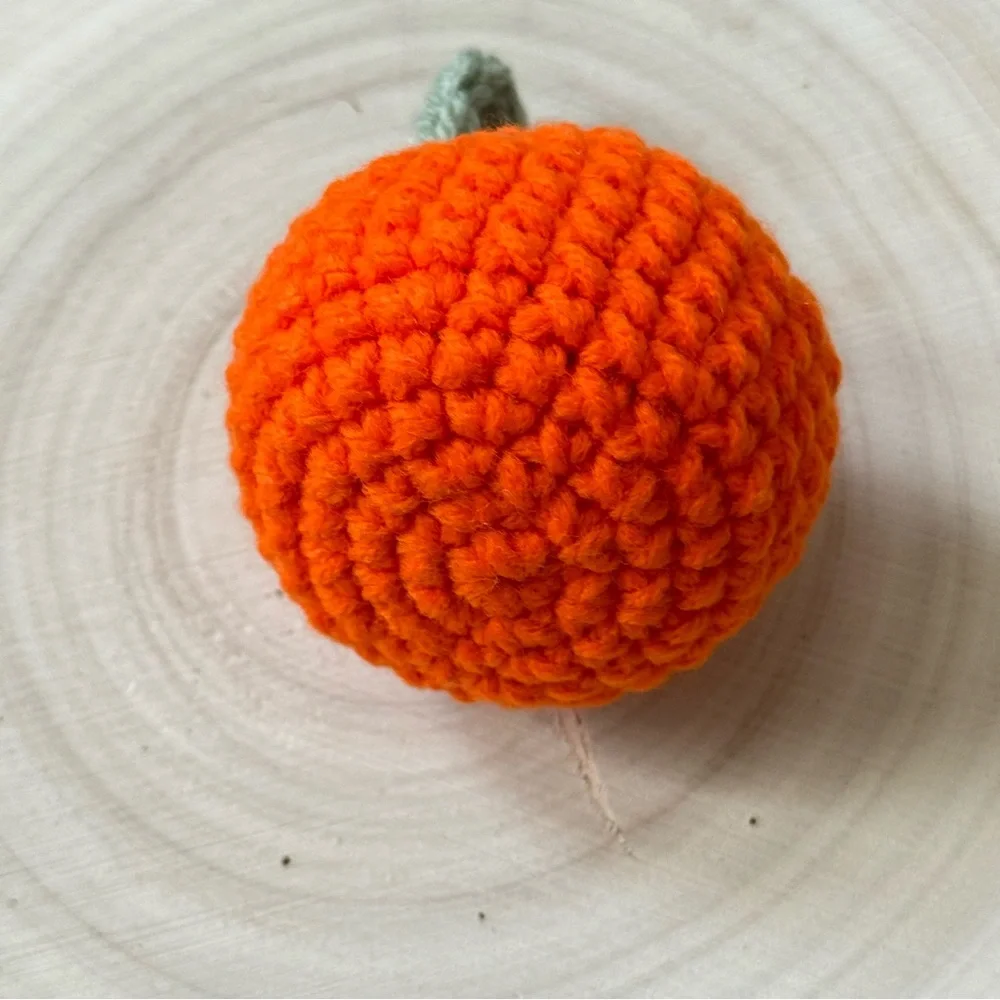 Handmade Crochet Clementine Keychain | Cute Fruit Amigurumi Gift